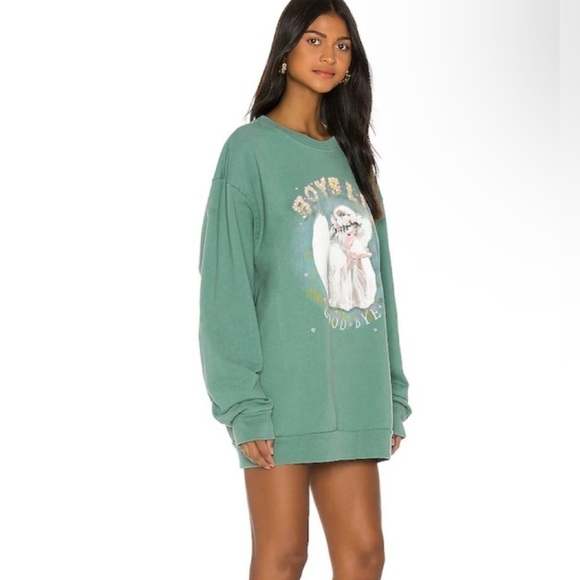 Boys Lie, Good Bye Crewneck in Light Green OS NWOT. See photos for minor flaws - Picture 6 of 11